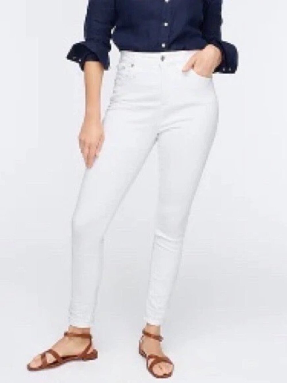 J.Crew Denim Curvy Toothpick White Jeans